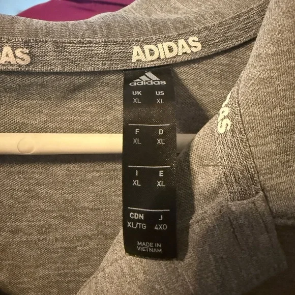 Adidas Men's Heather Gray Polo Shirt - Picture 3 of 4